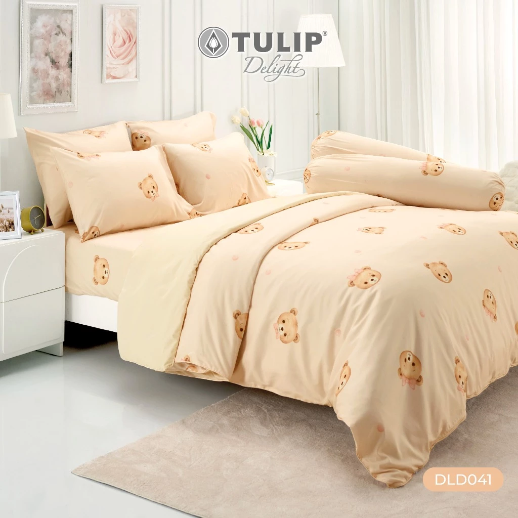 TULIP Delight Sweet Teddy Dream DLD041 ลายหมีน้อยชวนฝัน ชุดผ้าปูที่นอน ผ้านวม พิมพ์ดิจิตอล