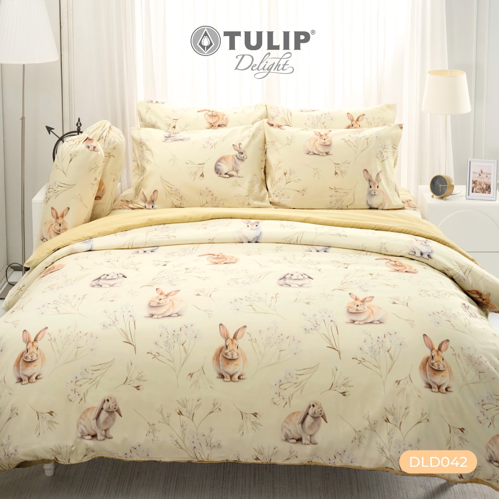 TULIP Delight ลายกระต่าย Rabbit DLD042 ชุดผ้าปูที่นอน ผ้านวม พิมพ์ดิจิตอล