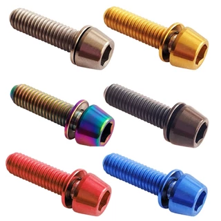 NEW! น็อตสกรูไทเทเนียม TITAN M5x18mm TITANIUM BOLTS TAPER HEAD ยึดสเต็มจักรยาน 1 ชิ้น