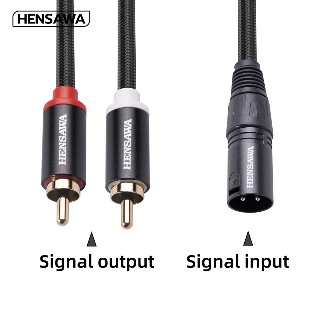 Hensawa รุ่น AD113 XLR 3pin male to RCA male y cable (male) สายสัญญาณเสียงสเตอริโอ (stereo) ความยาวสาย 3 ม.