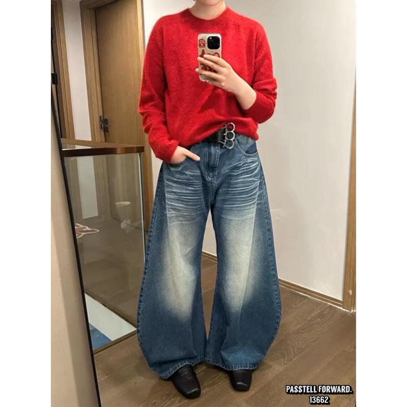 🇰🇷New🇰🇷  Korea curve baggy jeans  มาใหม่ค้า กับยีนฟอกสี ทรงชายโค้งทรงสวยมากๆค้า