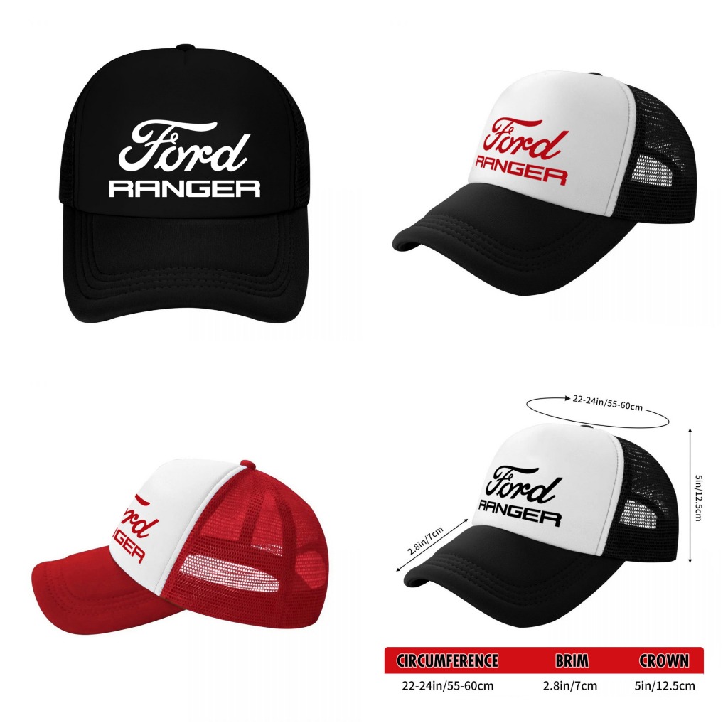 หมวกแก็ป หมวกเบสบอล หน้าบุฟองน้ำ หลังตาข่าย สกรีน Ford RENGER ด้วย Flex pu  ขอบเรียบ สวย คมชัด