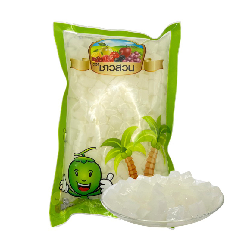 วุ้นเต๋ามะพร้าว ในน้ำเชื่อม ตราชาวสวน 1000g