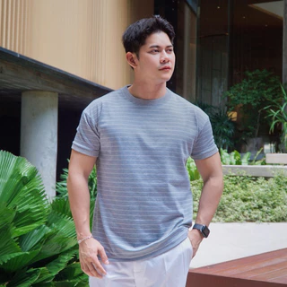 AMTAR STRIPED FIT แฟชั่นลายทาง เสื้อยืด ลำลอง แมทช์ลุคง่าย