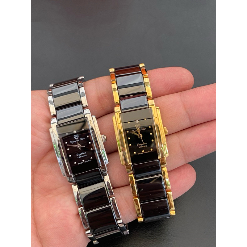 Olympia Star Sapphire CERAMIC 4 เหลี่ยม Lady ของแท้ มือสอง สภาพดีมาก สวย