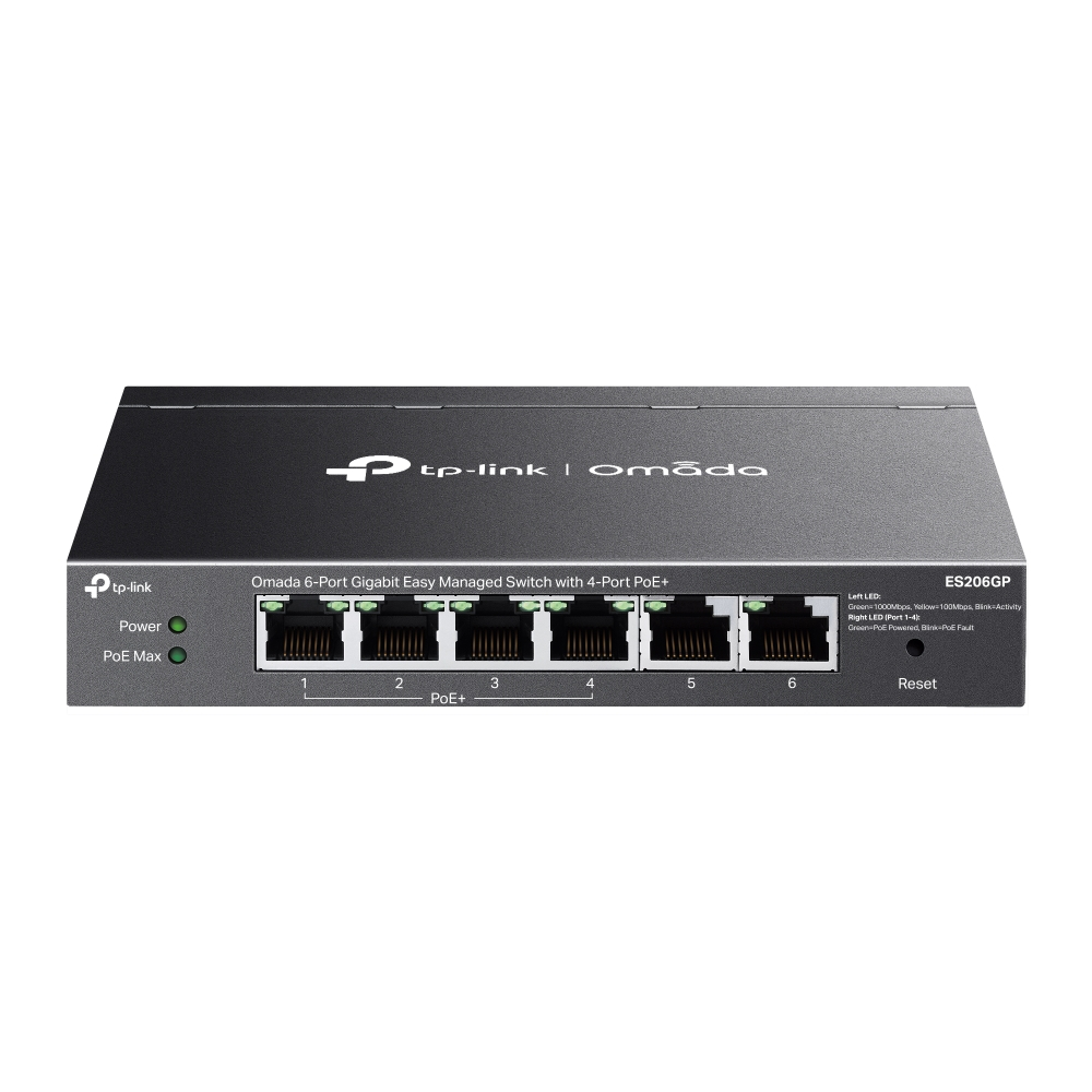 TP-LINK (ES206GP) Omada 6-Port Gigabit Easy Managed Switch with 4-Port PoE+