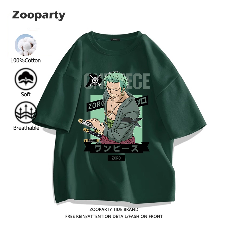 เสื้อ One Piece2025 Roronoa Zoro เสื้อยืดวันพีซผู้ชายสตรีทเวียร์ อนิเมะแนวโน้ม 100% cotton เสื้อเชิ้ตผู้ชาย สบายและนุ่ม