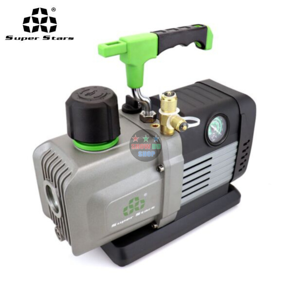 Super Stars รุ่นST-4BM แวคคั่มปั๊ม งานปรับอากาศ 4.5CFM (127ลิตร/นาที) 2 ชั้น แบบ DC มอเตอร์ พร้อมเกจวัดแรงดันในตัว