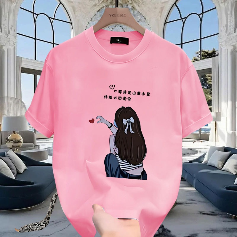 D1066เสื้อยืดแขนสั้น  ผ้านุ่มยืดได้ใส่สบายฯ ลายแฟชั่นนานาชาติ ปลีก-ส่ง - รูปที่ 5