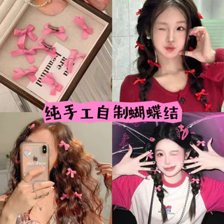 Rubuyou กิ๊บติดผมริบบิ้นโบว์สีชมพูinsแฟชั่นสีหวานผู้หญิงข้างคลิปราคาส่ง สไตล์เกาหลี เครื่องประดับ