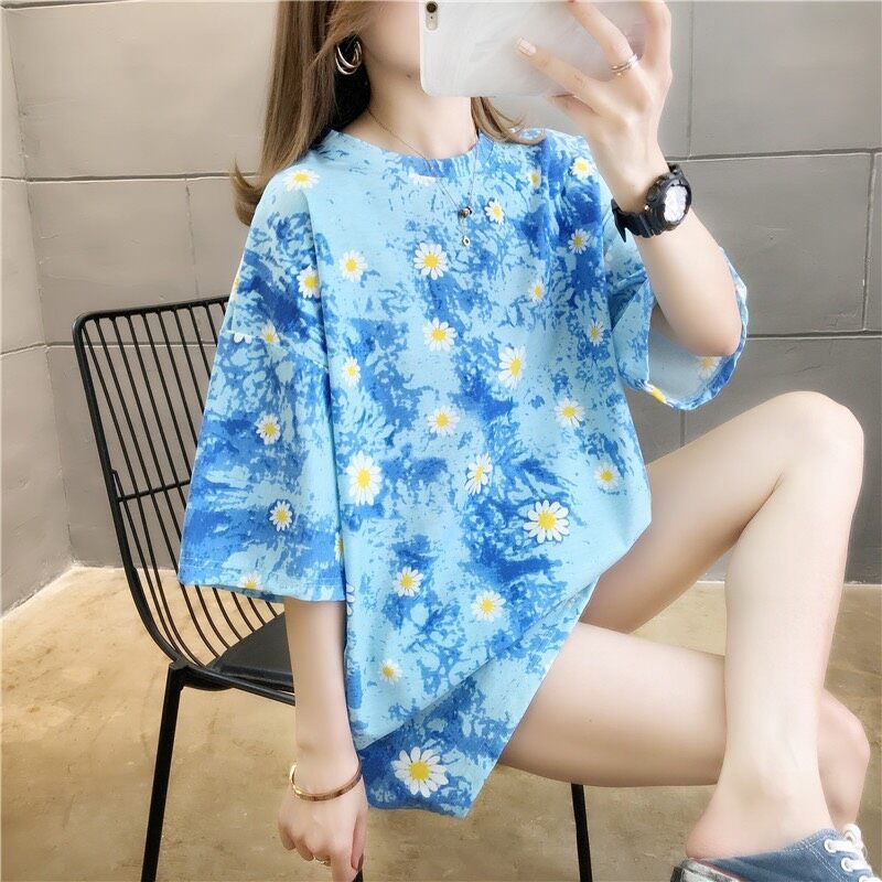 PS-รุ่น ลายดอก-114เสื้อยืดแขนสั้นลายดอกมาใหม่มี4ลายให้เลือกสีสันสดใสผ้านิ่มสวมใส่สบายเหมาะกับเทศกาลสงกรานต์พร้อมส่งจาก ก รูปที่ 6