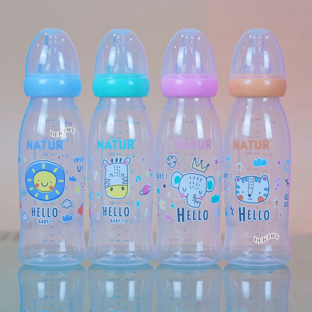 [New] NATUR ขวดนมเนเจอร์คอแคบไบโอมิมิค 4oz/8oz แพ็ก 2 ขวด รูปที่ 3