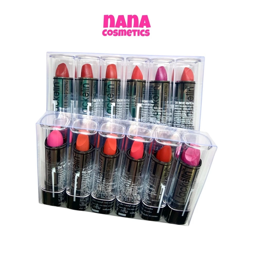 1 แพค แจ็คเกอลิน วิตามินอี แอนด์ ลองลาสติ้ง ลิปสติก JACKELIN Vitamin E & Long Lasting Lipstick