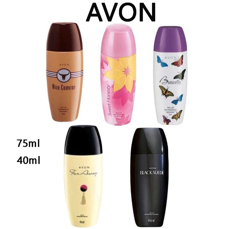 AVON ROLL-ON ลูกกลิ้ง เอวอน ไวท์คันทรี่, สวีทฮอนเนสตี้, ฟอร์อะเวย์ แบล็กสุเอด 40ml/75ml