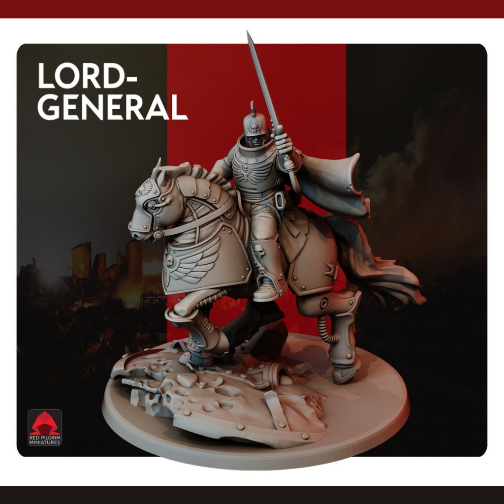 Lord-General - Humanoid Human Beast Horse / 28mm scale 3D printed miniature RPG