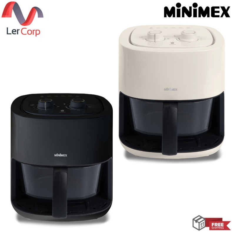 (MiniMex) Air Fryer หม้อทอดไร้น้ำมัน มีให้เลือก 2 สี สีดำและสีครีม