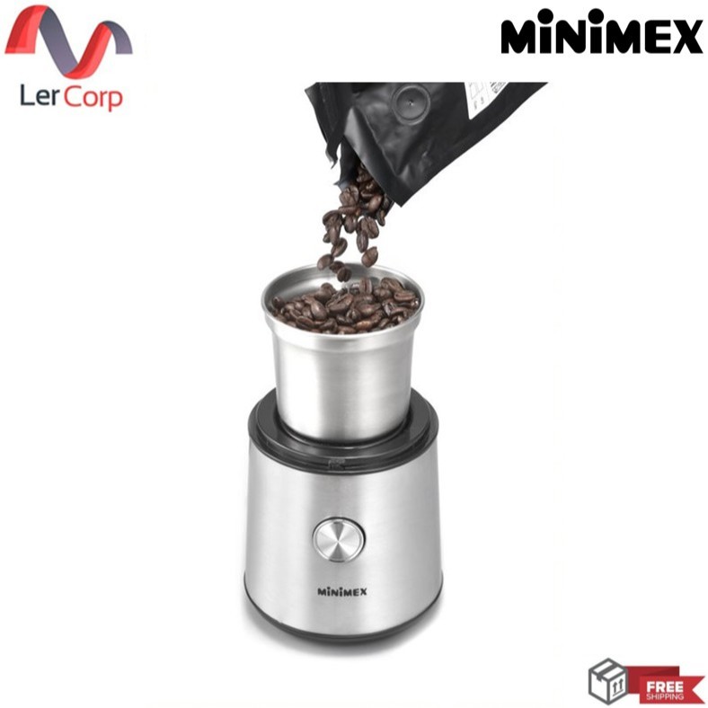 (MiniMex) เครื่องบดเมล็ดกาแฟ รุ่น MCG4 จุกาแฟ 85 กรัม ฝาครอบกันกระเด็น 2 ชั้น coffee grinder