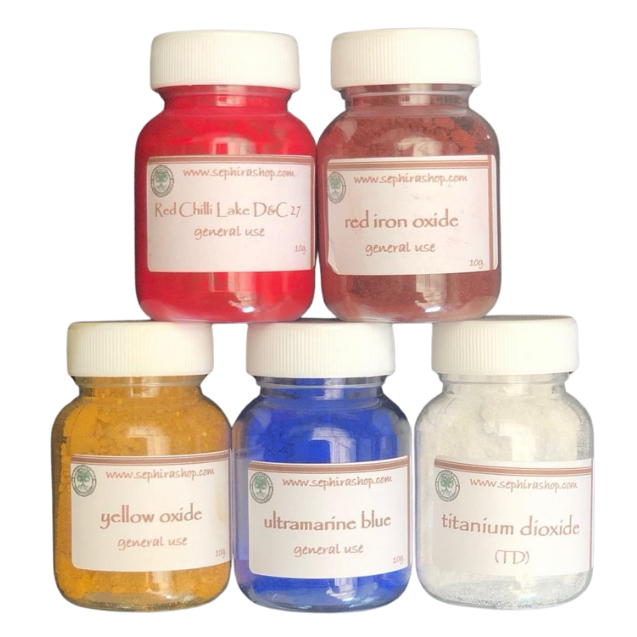 รวม แม่สี Iron Oxide Powder (10g.)สีทำลิปสติก สบู่ สีทำบาธบอม งานฝีมือ เรซิ่น