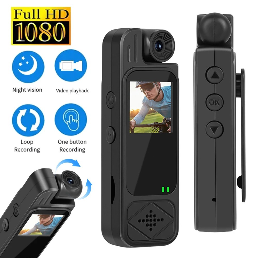 กล้องกีฬา HD ป้องกันการสั่นสะเทือน Vlog Recorder ปากกาบันทึก DV ขี่กล้องวิดีโอบันทึกการเดินทาง