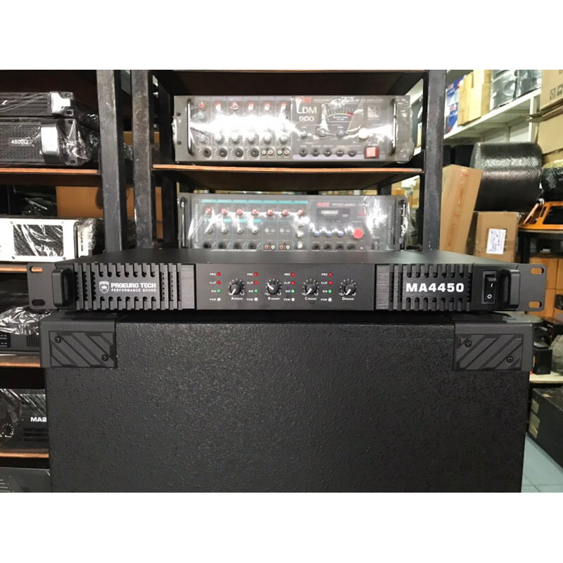 แอมป์ขยาย PROEUROTECH 4CH 1U สวิชชิ่ง คลาสD MA-4450 - 4CHx450W 8โอม 4CHx650W 8โอม