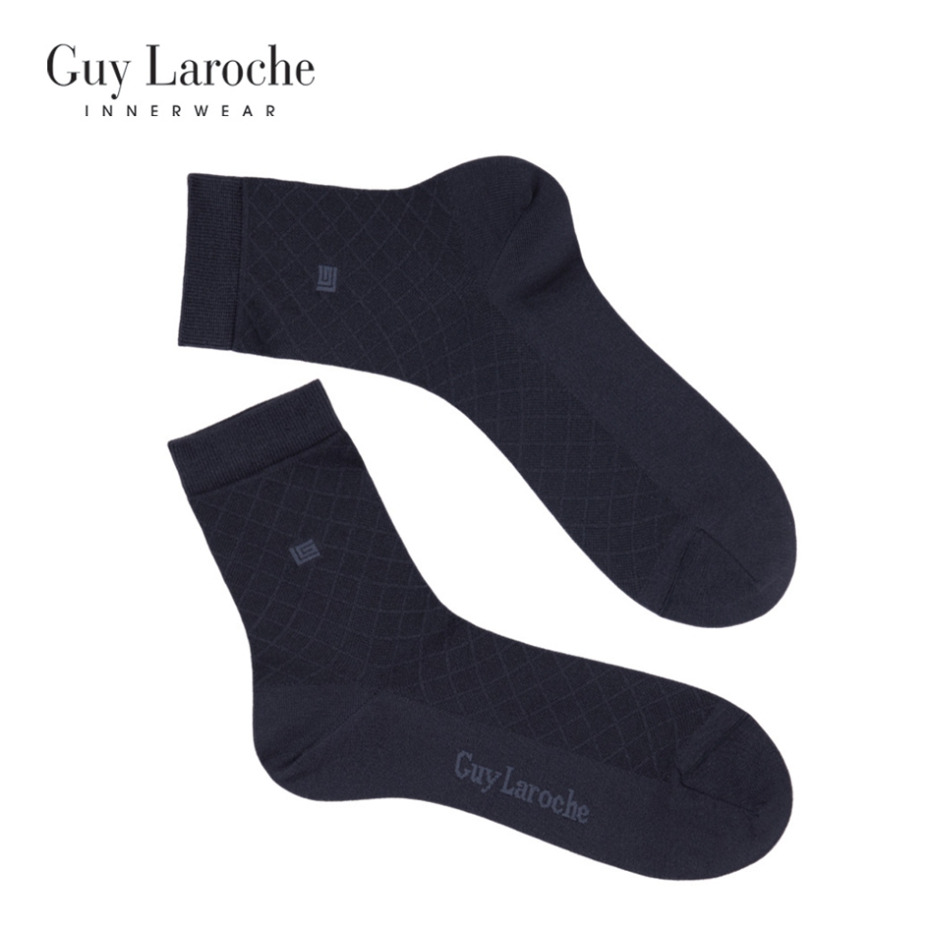 Guy Laroche ถุงเท้า BUSINESS ข้อยาวสีดำ นุ่ม ใส่สบาย ระบายอากาศได้ดี แพ็ค 2 คู่ (JSB1998R6BL)