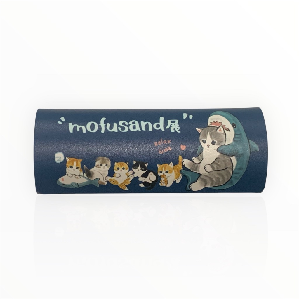 MOFUSAND SEA กล่องแว่น กล่องแว่นตา GLASSES CASE ทรงใหม่ ลาย แมวปลา ตลับแว่น ฝาปิด (แม่เหล็ก) ขนาด 5.5 x 3.5 x 15.5 Cm