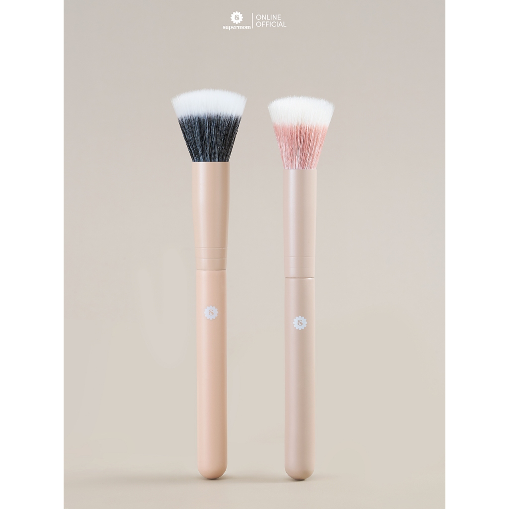 SUPERMOM l Medium Stippling Brush แปรงแต่งหน้าแยกชิ้น  เกรดพรีเมี่ยม ขนาดกลาง ใช้ปัดแก้ม