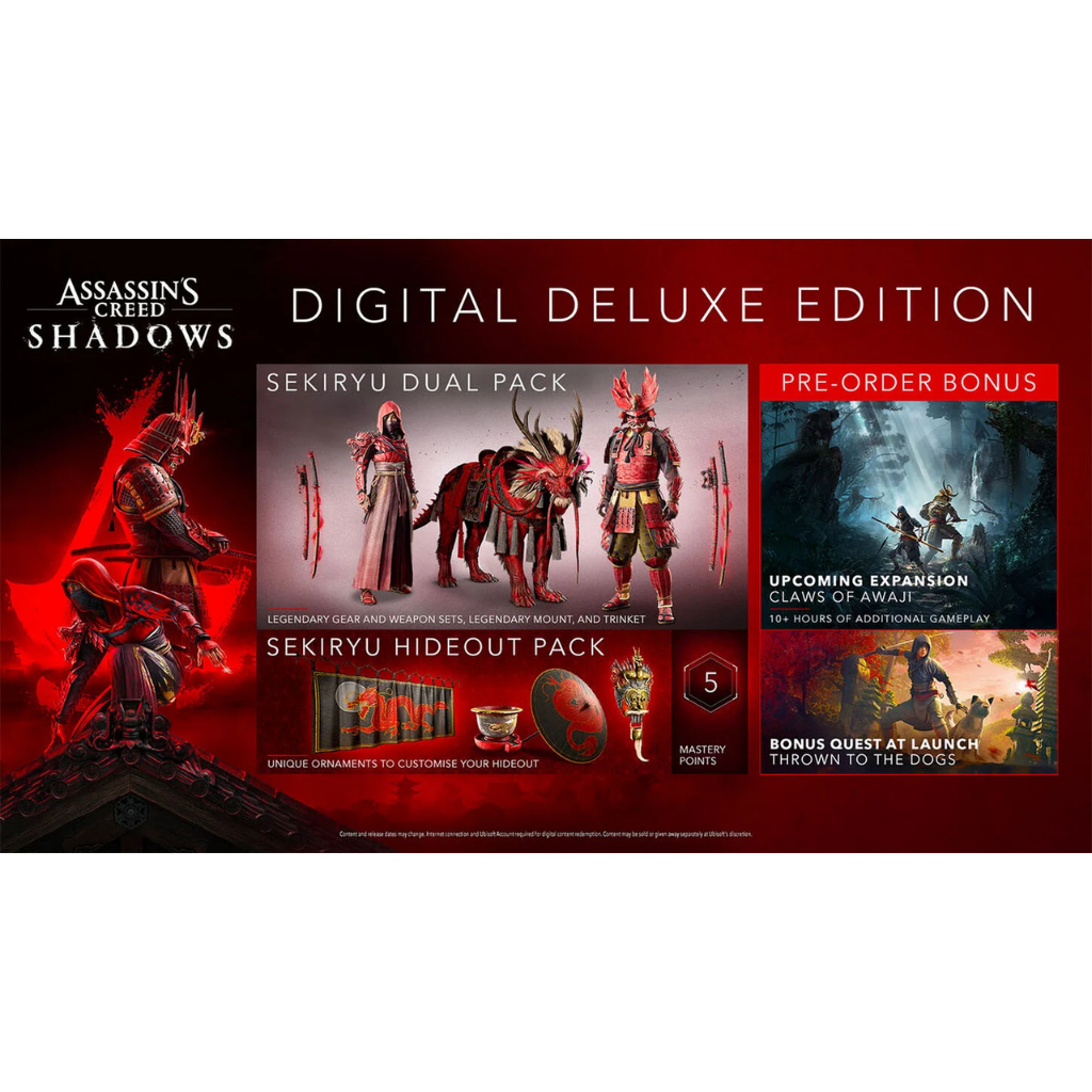 [เกมเเท้ PC] [เปิดให้เล่นเเล้วตอนนี้!] [รองรับ Rog Ally] | Assassin's Creed Shadows + Digital Deluxe Edition