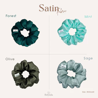 Belynda ♥ Scrunchies ♥ Green Tone Satin ♥ Small / Regular / Large