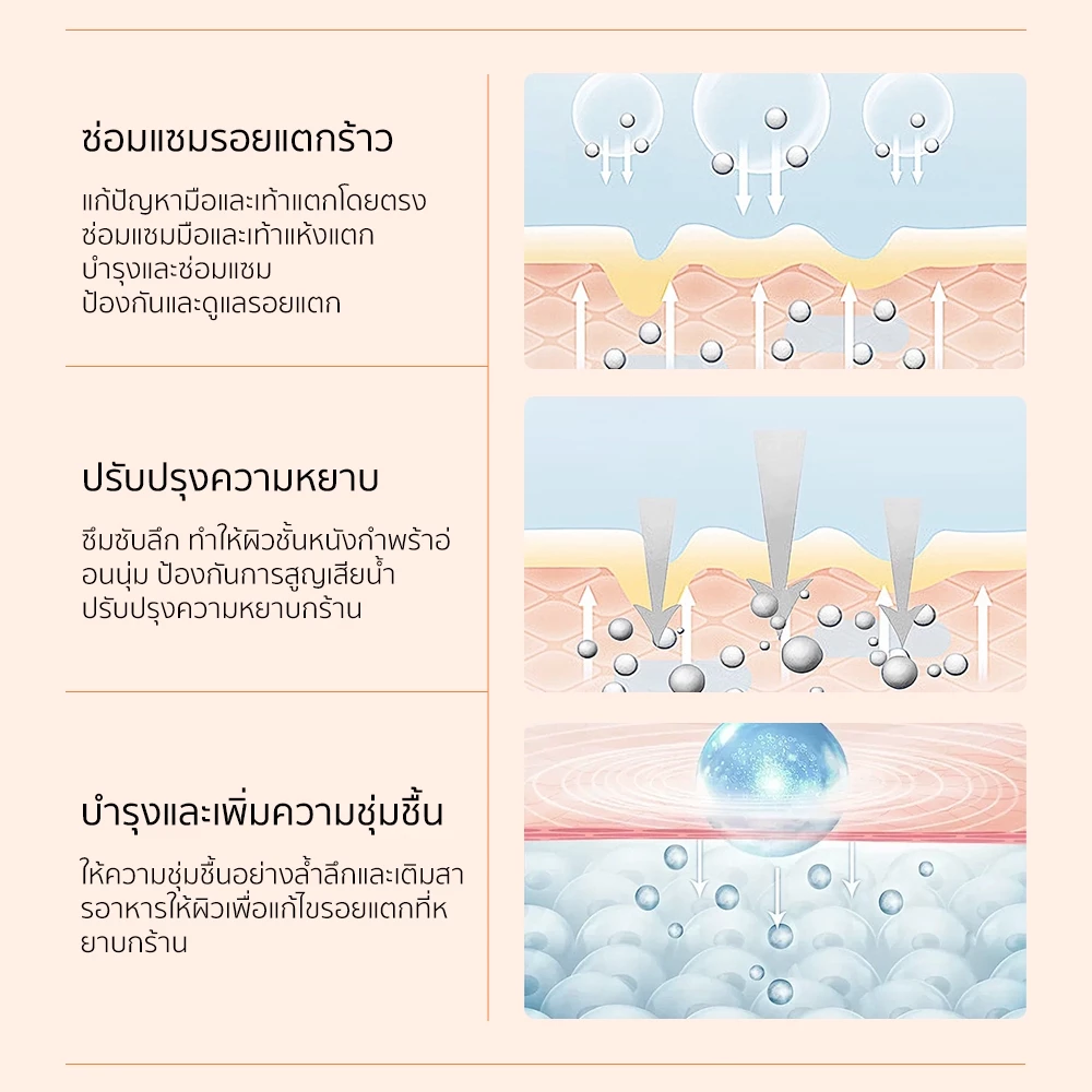 LANBENA ครีมทาเท้า ครีมวิตามินซี ครีมแก้เท้าแตกเร่งด่วน บำรุงเท้าแตกแห้ง ลอกเท้าด้าน ซ่อมแซมผิวลึก มอยส์เจอไรเซอร์ ฟื้นฟ thumbnail 8