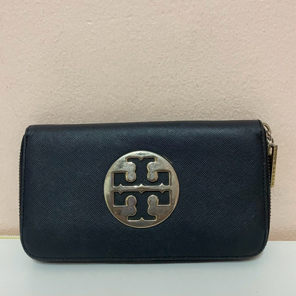 กระเป๋ามือสอง ของแท้ Tory Burch Robinson Zip Continental Wallet วินเทจ สภาพดี