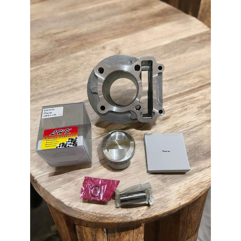 เสื้อพร้อมลูก Mio,Fino เก่า ลูกLHK 59,66มิล สลัก15,2วาล์ว,4วาล์ว ใส่รถชัก3,ชัก5มิล ได้เลย อะไหล่มอไซ