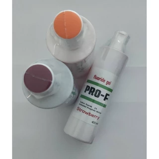 PRO-F fluoride gel x1ขวดx400ML ฟลูออไรเจล มี4กลิ่น กลิ่นสตอเบอรี่ ส้มมะนาวและองุ่น(สินค้าที่ส่งมีชิ้งสีขาว)exp.7-2027