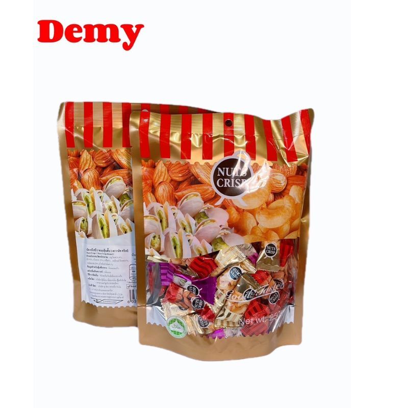 ขนมตุ๊บตั๊บมาเลเซีย NUTS CRISP TWIN-FISH ขนมถั่วอัดแท่งรวมรส500g