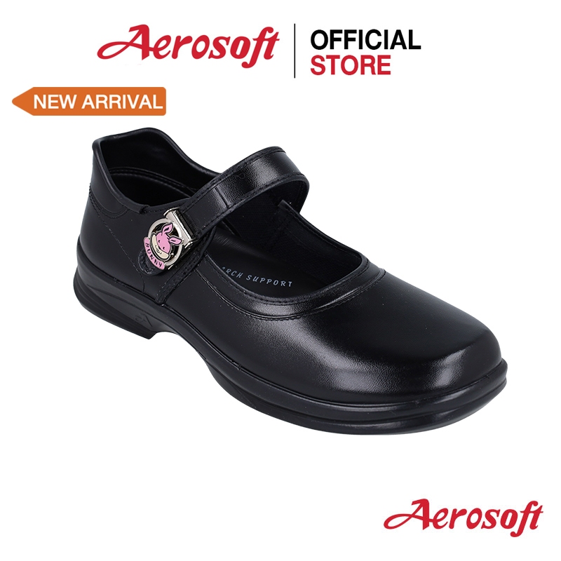 รองเท้านักเรียนเพื่อสุขภาพ สีดำ Aerosoft (แอโร่ซอฟ) รุ่น SG333