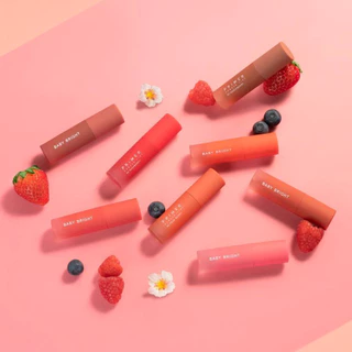 ลิปทินท์เนื้อแป้ง แมทท์นุ่มละมุน Baby bright primer poeder tint แมทละมุน เบลอร่องปาก