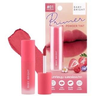 ลิปทินท์เนื้อแป้ง แมทท์นุ่มละมุน Baby bright primer poeder tint แมทละมุน เบลอร่องปาก
