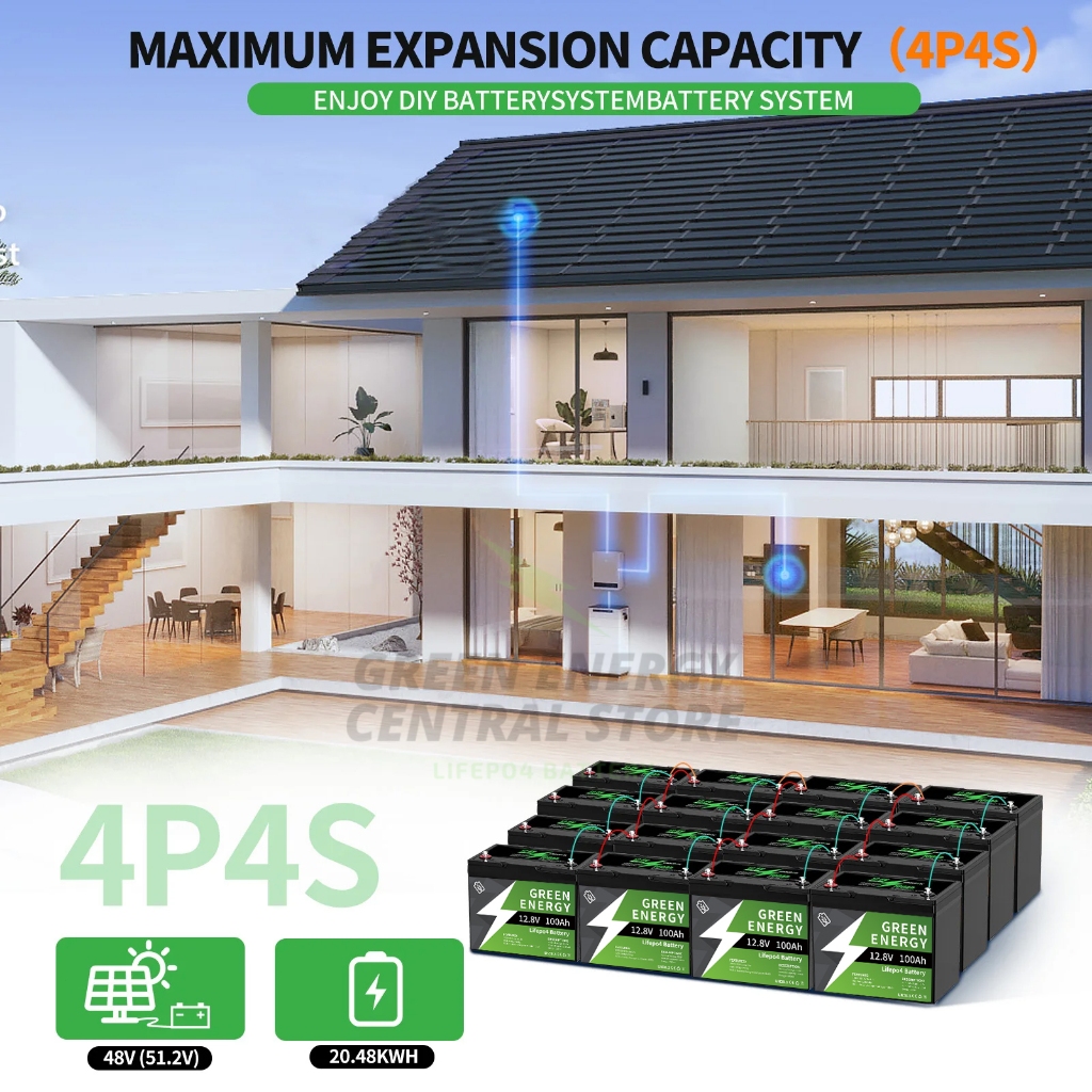 แบตลิเธียม 12.8V 100AH แบตลิเธียม lifepo4 24V 100AH Battery แบตเตอรี่พลังงานแสงอาทิตย์  Life Time 10ปี การป้องกัน BMS - รูปที่ 4