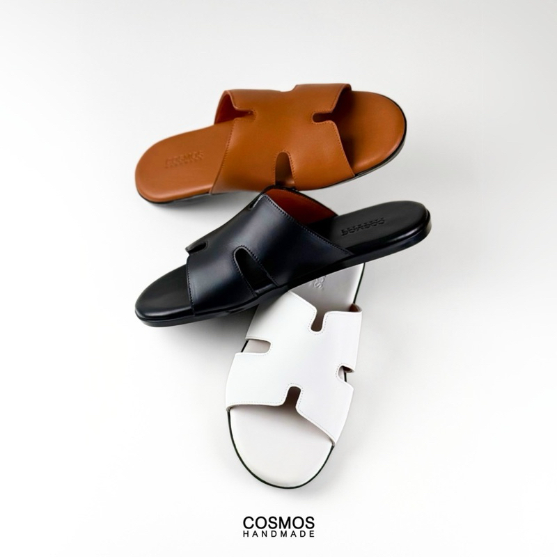 COSMOS SHOES รองเท้าแตะหนังแท้ แบบสวม  รุ่น Hoorn The Slide Slipper