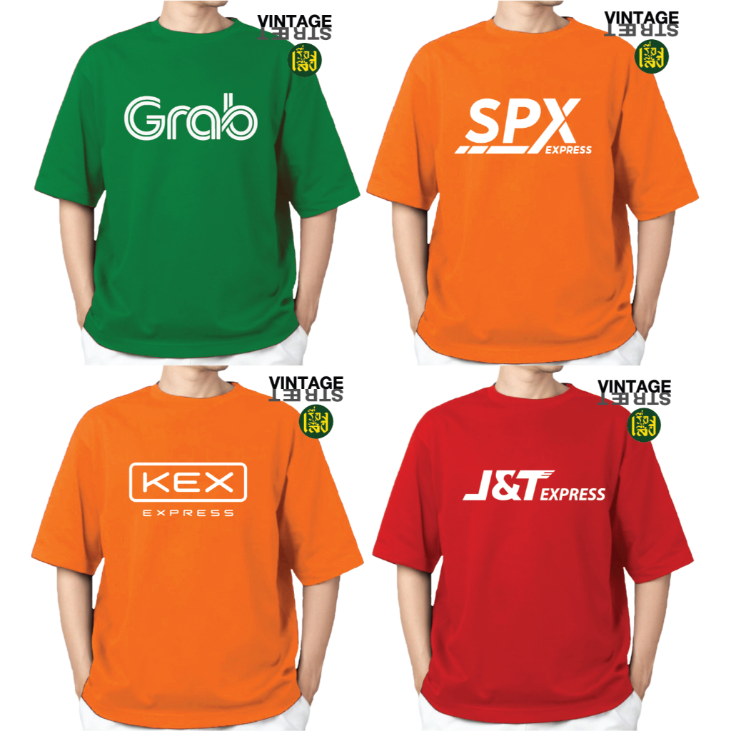 งานจริงโลโก้ไม่กลับด้าน เสื้อขนส่ง เสื้อไรเดอร์ เสื้อพนักงาน KEX เคอีเอ็ก แก๊ป เอสพีเอ็ก เจ&ที ผ้าCOTTON100%