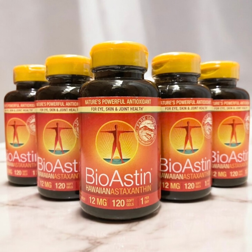 แพคเกจใหม่ไม่มีกระดาษ🔥🔥Exp.01/2028 (12 mg 120 เม็ด) Nutrex BioAstin Hawaiian Astaxanthin 12 mg 120 Softgels สาหร่ายแดง