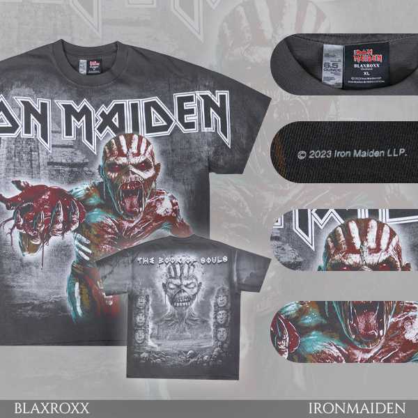 BLAXROXX | IRON MAIDEN® | [IRM026-LA] | เสื้อยืดคอกลม แขนสั้น | สกรีนลายคมชัด ไม่หลุดลอก | Los Angeles Apparel