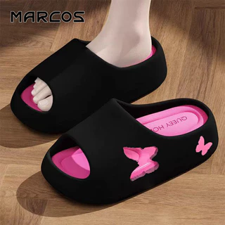 MARCOS พร้อมส่งจากไทย รองเท้าแตะพื้นนมสดที นพื้นสูงเจาะรูหัวใจกันน้ำ กันลื่นใส่ง่าย ไม่เจ็บเท้า