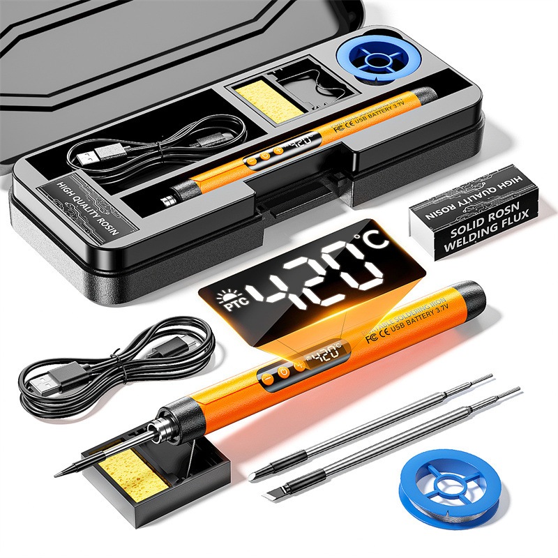 หัวแร้งพลังสูง 5V 8-10W 800mAh หัวแร้งบัดกรีไร้สาย ชุด หัวแร้งเชื่อมบัดกรีไฟฟ้า ต์พร้อมที่ชาร์จ USB