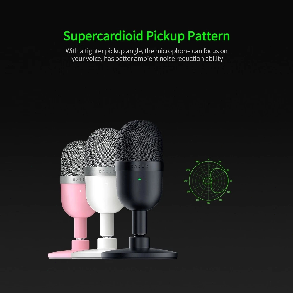 【💯ของแท้】RAZER Seiren Mini Microphone Condenser Supercardioid Ultra-Compact Streaming Microphone ไมโครโฟน ขนาดมินิ ชาร์จ