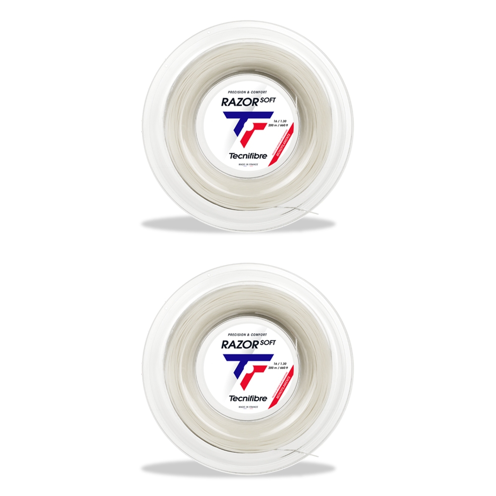 Tecnifibre เอ็นไม้เทนนิสแบ่งขาย Razor Soft 17/1.25mm , 18/1.20mm Tennis Strings Reel | White (2แบบ)
