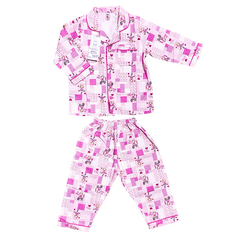 Little Wacoal New Collection ชุดนอน แขนยาว ขายาว กระดุมหน้า คอปก สำหรับเด็กอายุ24เดือน-4ปี