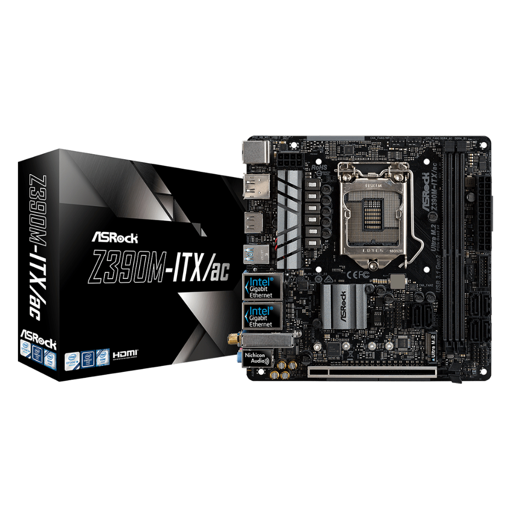 MAINBOARD (เมนบอร์ด) 1151v2 ASROCK Z390M-ITX/AC WIFI [Mini-ITX] ตัวท็อป พร้อมส่ง