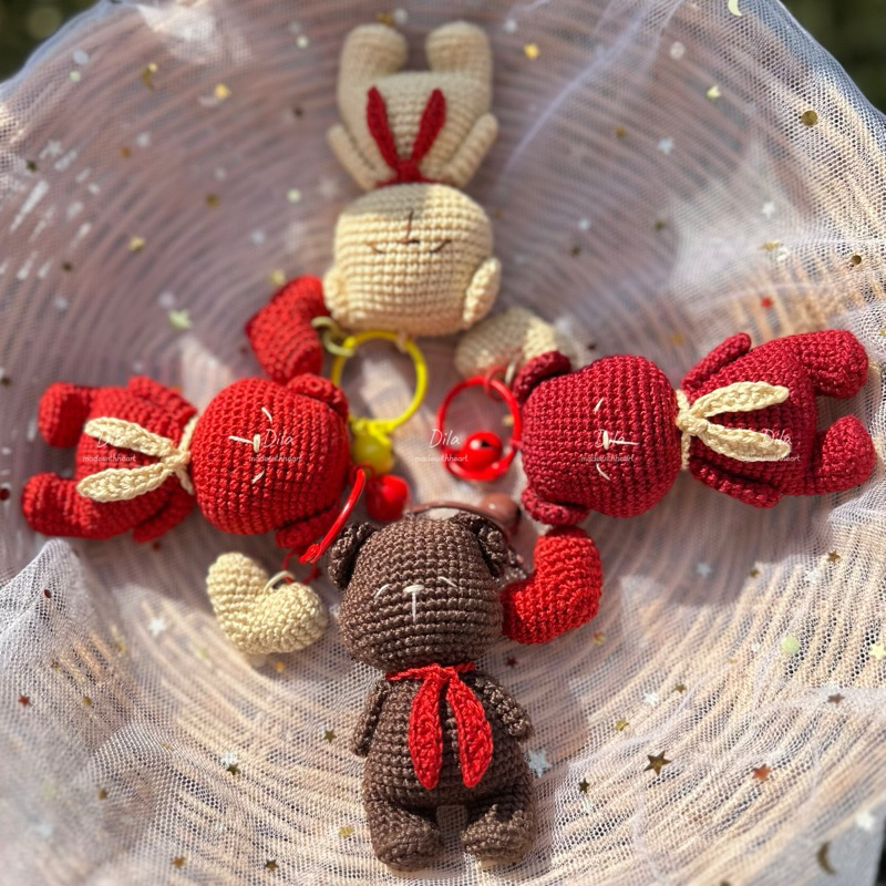 Keychain ʕ≧ᴥ≦ʔ พวงกุญแจตุ๊กตาหมีหลับ ♡