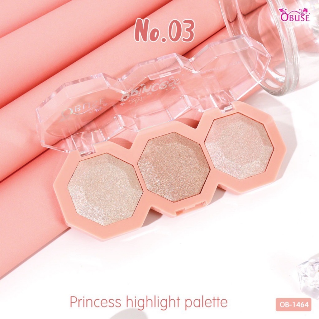 OB-1464 พริ้นเซส ไฮไลท์ พาเลท โอบิวซ์ Obuse Princess Highlight Palette